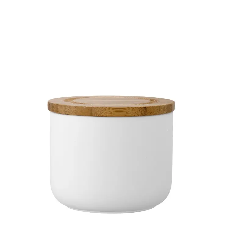 [LA61080] Stak Oppbevaringskrukker Matt Hvit (9cm)