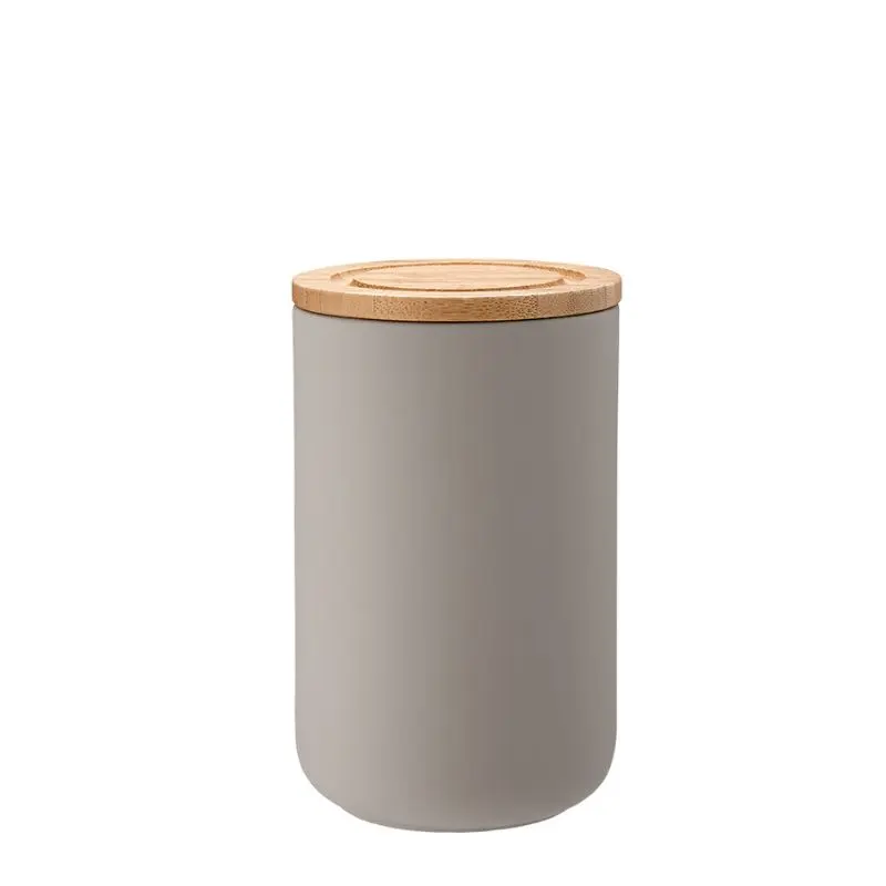 [LA61159] Stak Oppbevaringskrukker Matt Steingrå, 13cm