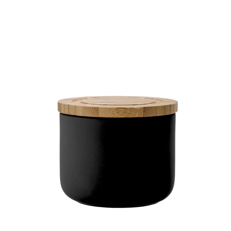 [LA61279] Stak Oppbevaringskrukker Matt Sort (9cm)