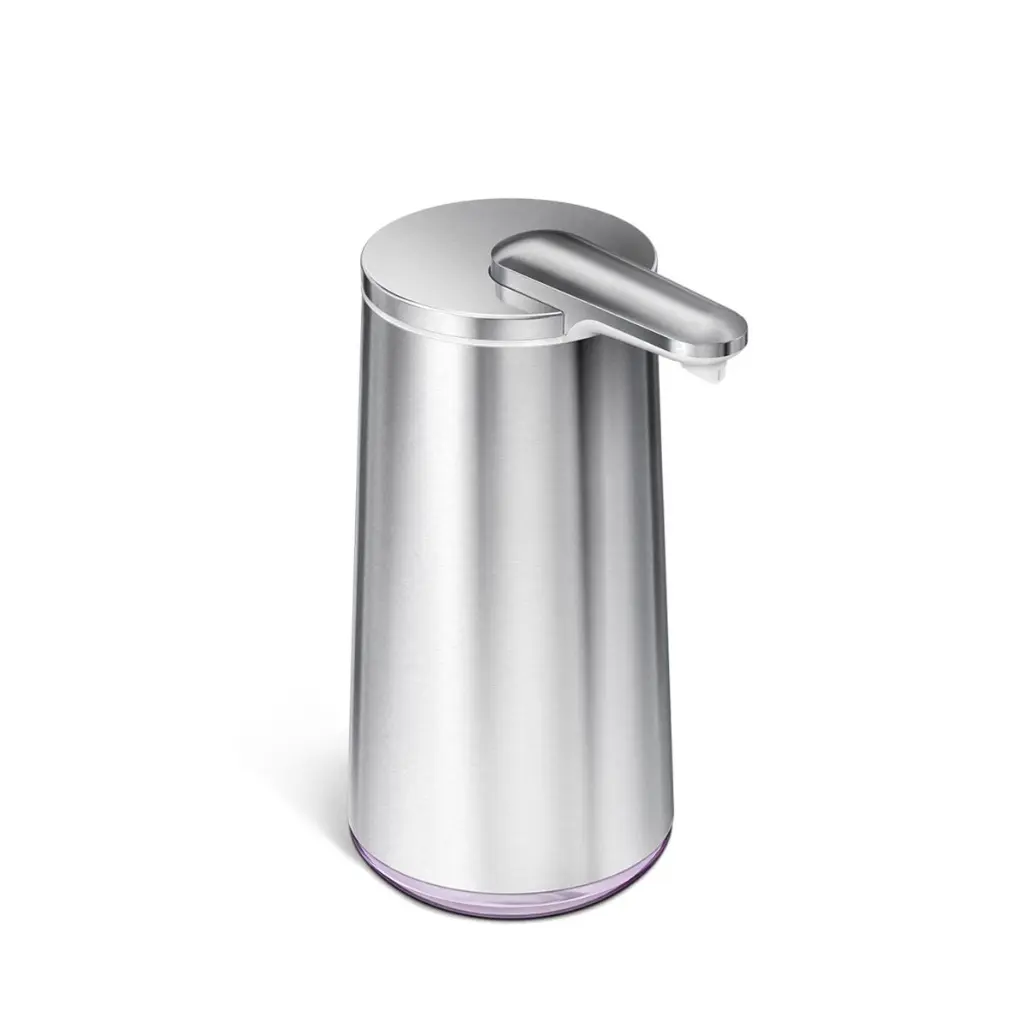 [ST1062] oppladbar skum såpedispenser m/adaptiv sensor, 295ml (børstet stål)