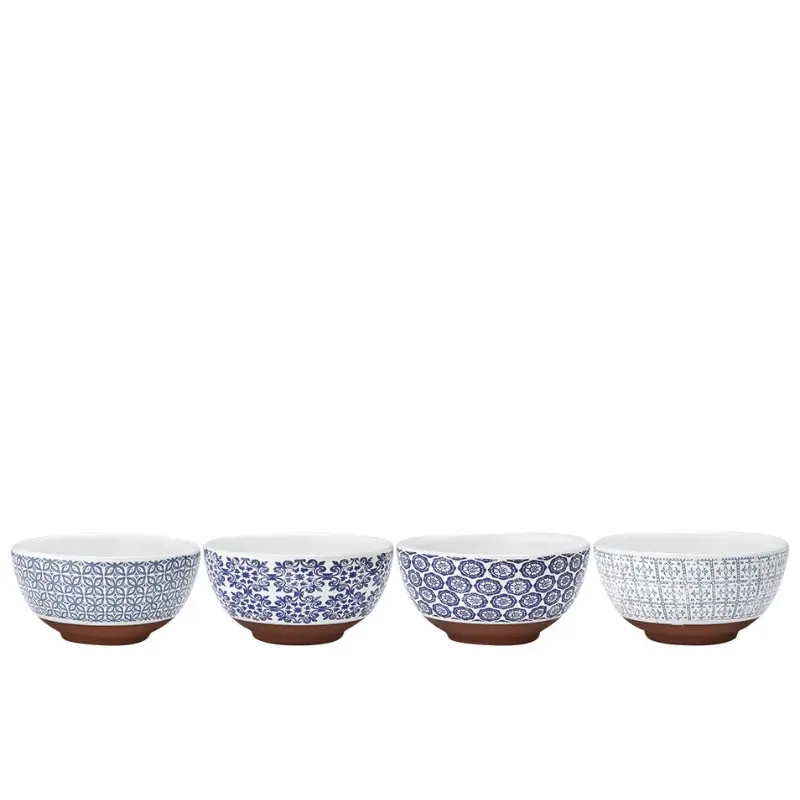 [LA61320] Tapas Bolle Ø13.6cm Assortert Mønster 4 pk