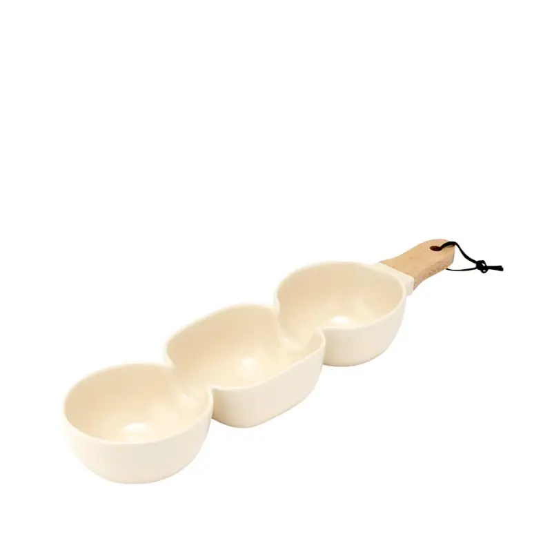 [LA61367] Klassisk Tredelt Serveringsskål Vanilje