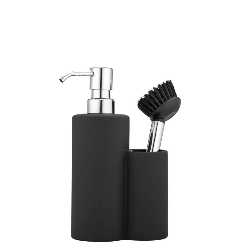 [LA80015] Classic Såpedispenser & Børste Soft Matt (sort)
