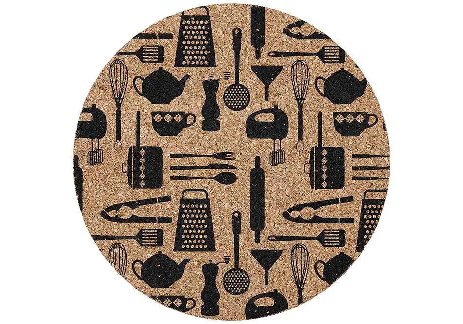 Cook Printed Cork Gryteunderlag