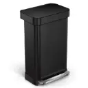 rektangulær pedalbøtte m/ poselomme (45L)