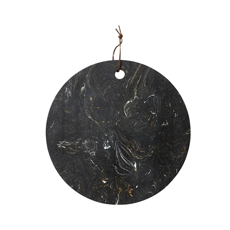 [LA61144] Metta Serveringsfat, Svart Stein Rund 30cm