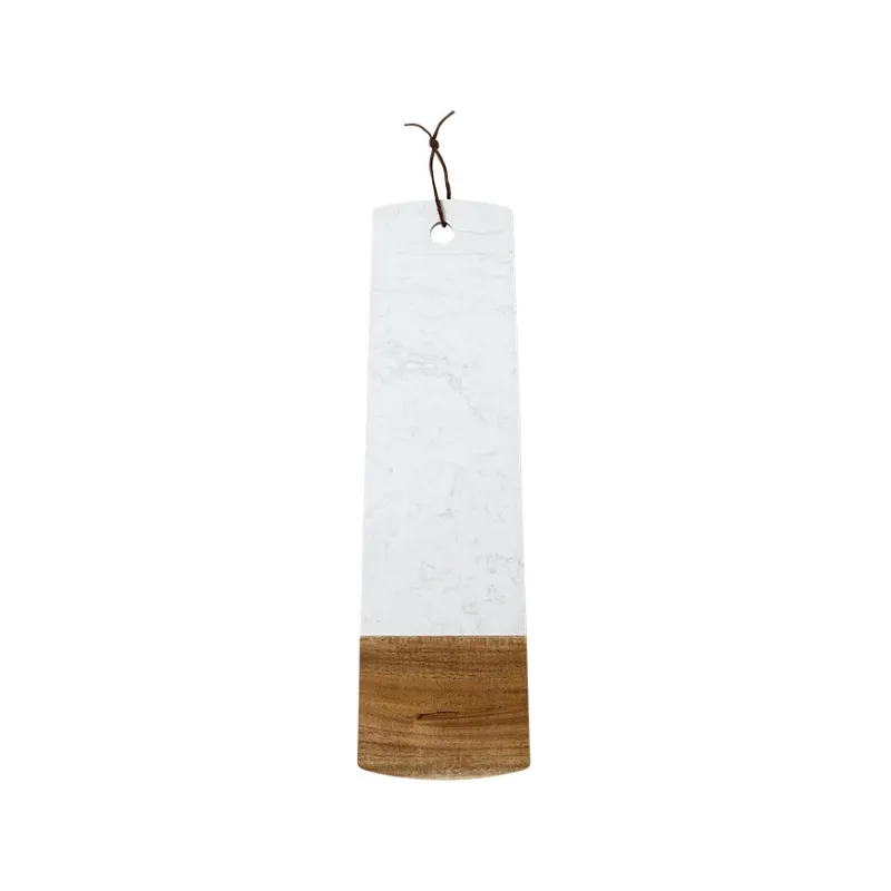 [LA61138] Metta Serveringsfat, Hvit Stein & Akasie 15x50cm