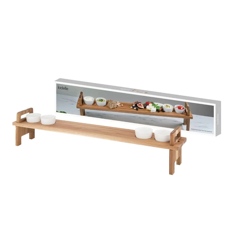 [LA64261] Gather Tapas Planke Severingsbrett med Skåler